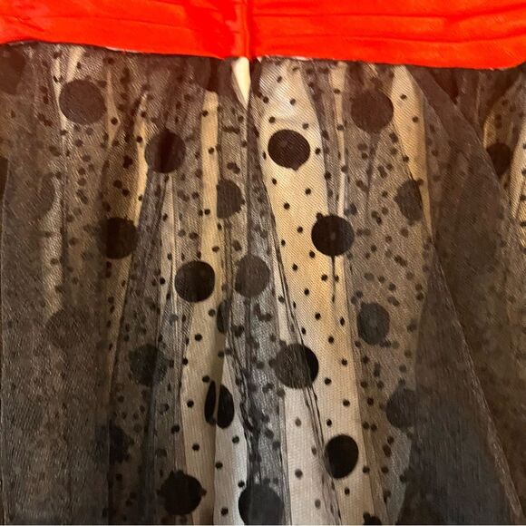 Tony Bowls Black/White Polka Dot With Red Flowers Strapless Mini Dress Size 10 - Picture 11 of 12